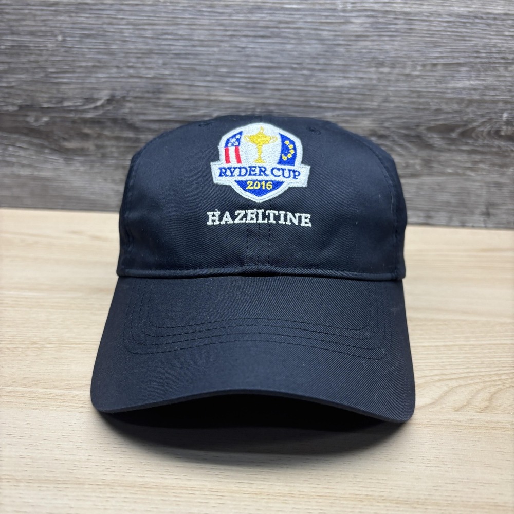 Ryder Cup Hat Cap Strap Back Mens Black PGA Golf Hazeltine 2016 Nike Embroidered